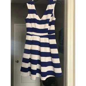 Blue/white striped dress